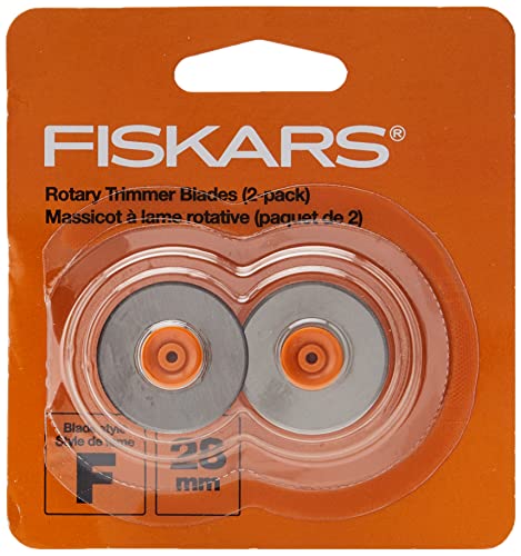 Fiskars 199070-1001 Rotary Paper Trimmer Replacement Blades, Style F, 28mm,Silver