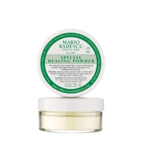 mario badescu special healing face powder for oily and troubled skin, reduces t-zone shine, decongests pores and balances excess oil, gentle sulfur powder for skin care