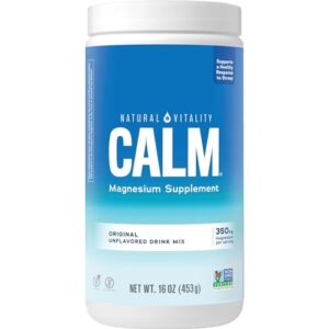 natural vitality calm, magnesium citrate supplement, anti-stress drink mix powder, gluten free, vegan, & non-gmo, original unflavored, 16 oz