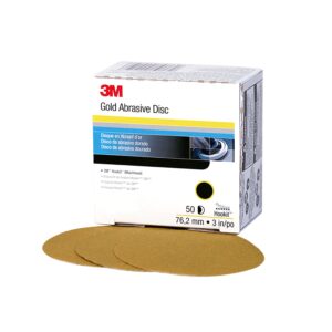 3m hookit gold disc 216u, 00916, 3 in, p500 grade, 50 discs, automotive abrasive discs (packaging may vary)