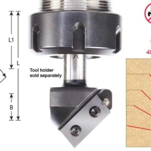 Amana Tool RC-1102 Insert V-Groove 90 Deg x 3/4 CH x 1/2 Inch SHK CNC Router Bit