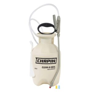 chapin international 1-gallon seal poly sprayer for deck cleaners and transparent stains and sealers chapin 25012 clean 'n, yellow/black