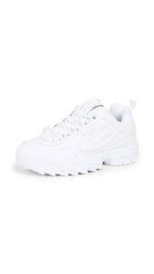fila men's strada disruptor fashion sneakers, white/white/white, 9.5 us