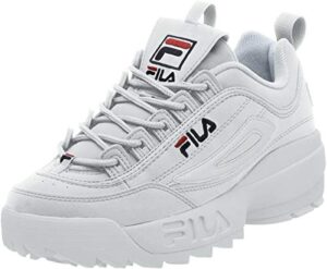 fila men's strada disruptor fashion sneakers, white/peacoat/vinred, 12 us