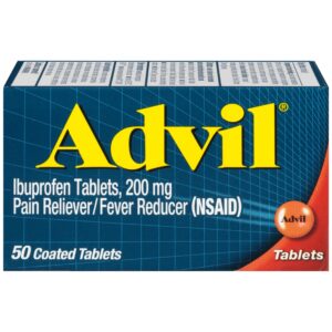 advil pain reliever and fever reducer, ibuprofen 200mg for pain relief - 50 coated tablets