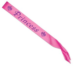 princess satin sash party accessory (1 count) (1/pkg)