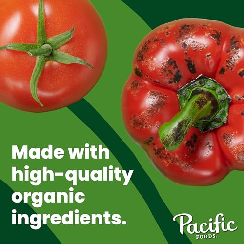 Pacific Foods Organic Creamy Roasted Red Pepper & Tomato Soup, 32 Ounce Resealable Carton