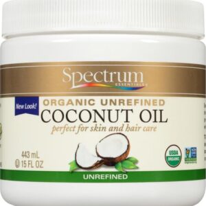 Spectrum Essentials Organic Virgin Coconut Oil, Unrefined, 15 Oz (Packaging May Vary)