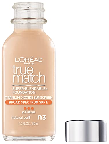 L'Oreal Paris Makeup True Match Super-Blendable Liquid Foundation, Natural Buff N3, 1 Fl Oz,1 Count