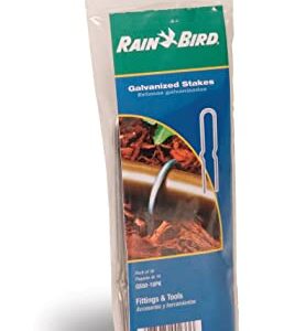 Rain Bird GS50/10PS Drip Irrigation 6" Galvanized Wire Stake for 1/2" Tubing, 10-Pack - Packaging May Vary
