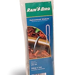 Rain Bird GS50/10PS Drip Irrigation 6" Galvanized Wire Stake for 1/2" Tubing, 10-Pack - Packaging May Vary