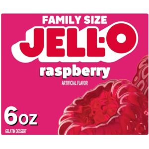 jell-o raspberry gelatin dessert mix (6 oz box)