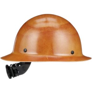 MSA 475407 Skullgard Full-Brim Hard Hat with Fas-Trac III Ratchet Suspension | Non-slotted Hat, Made of Phenolic Resin, Radiant Heat Loads up to 350F - Standard Size in Natural Tan