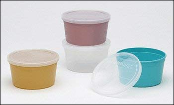 Denture Cups McKesson 8 oz. Aqua Snap-On Lid Single Patient Use