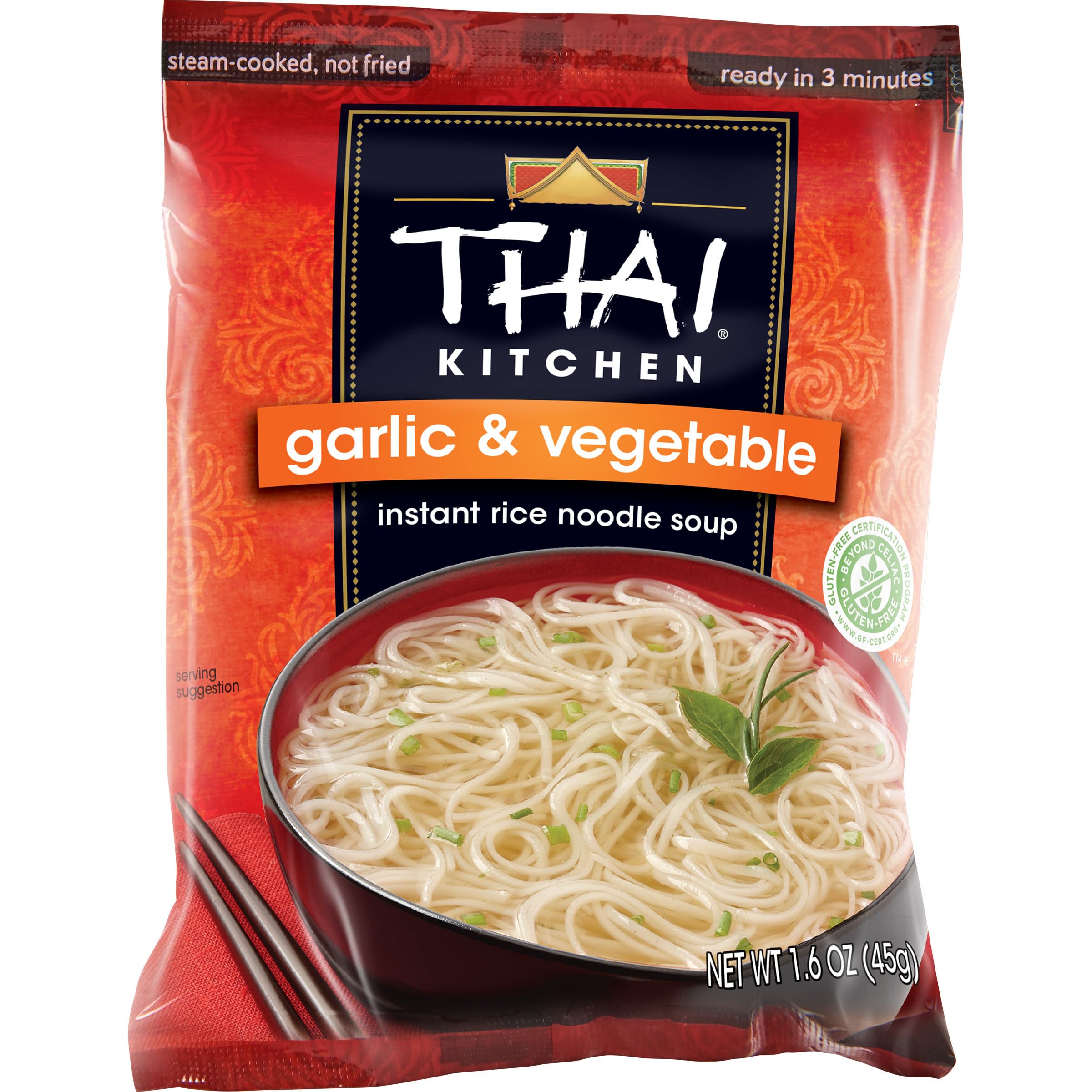 Thai Kitchen Gluten Free Garlic & Vegetable Instant Rice Noodle Soup, 1.6 oz