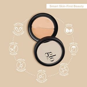 Glo Skin Beauty Under Eye Concealer Makeup with Duo Shades for Custom Blending - Corrects & Conceals Dark Circles & Redness - Buildable Longwearing Coverage (Golden)