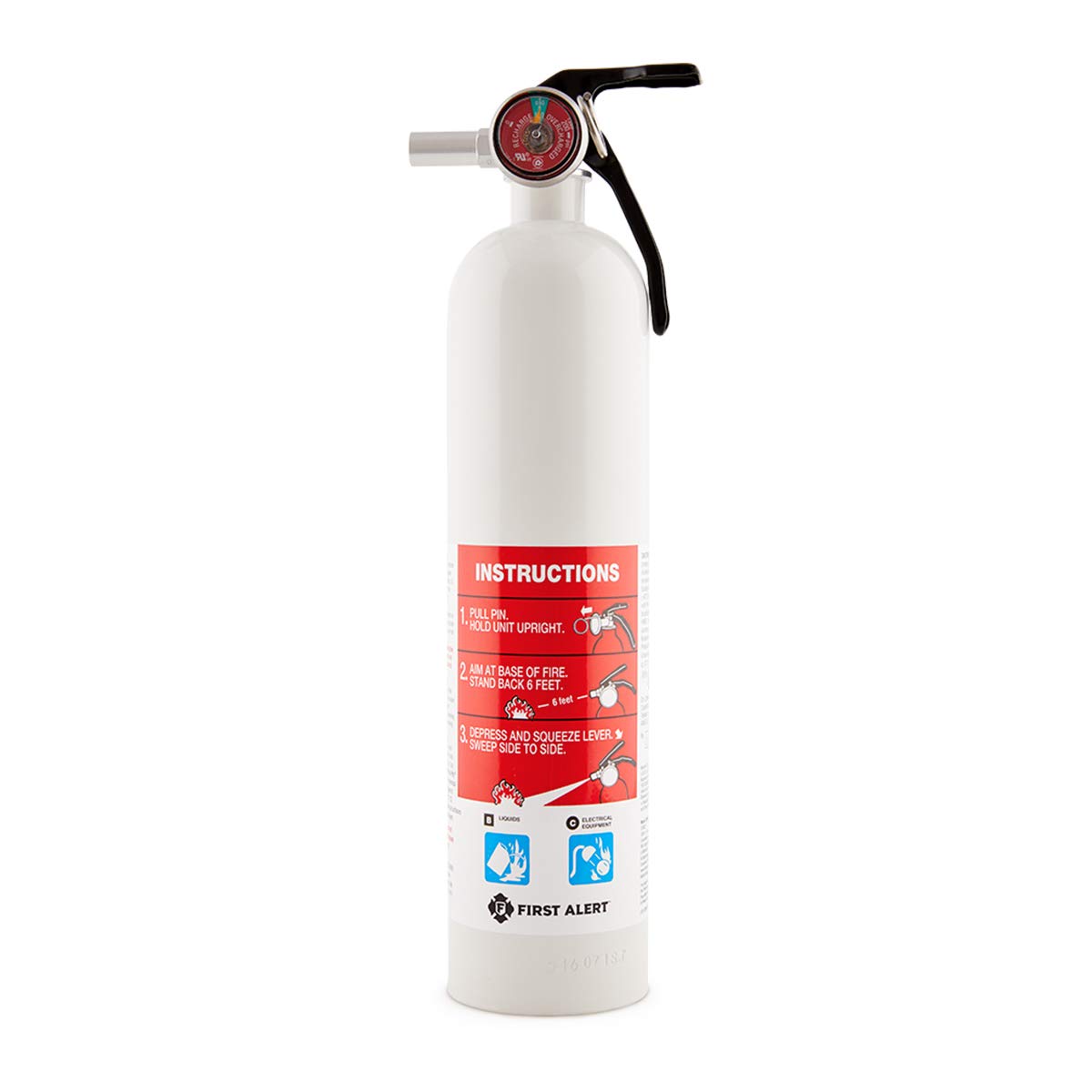 FIRST ALERT AUTOMAR10 Car and Marine Fire Extinguisher, FE10GR, UL RATED 10-B:C, White, 1-Pack