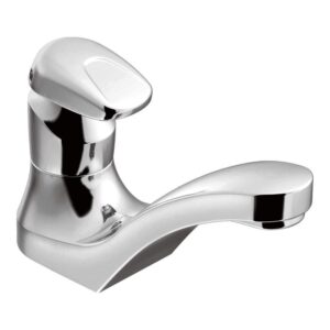 moen commercial chrome m-press single-mount metering one-handle bathroom sink faucet, 1/2 gpm, 8884