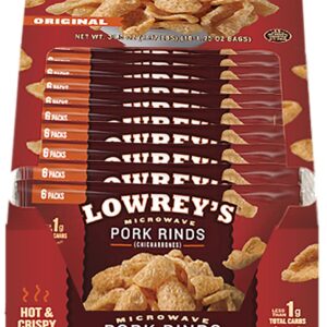 Lowrey's Bacon Curls Microwave Pork Rinds (Chicharrones), Original, 1.75 Ounce (Pack of 18)