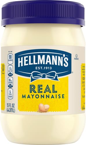 Hellmann's Real Mayonnaise Real Mayo For a Creamy Sandwich Spread or Condiment Gluten Free, Made With 100% Cage-Free Eggs 15 oz