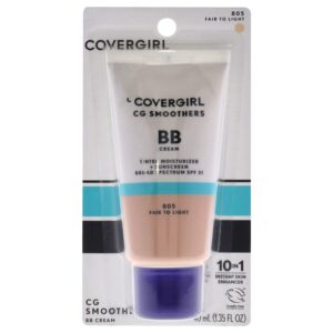 covergirl smoothers lightweight bb cream, fair to light 805, 1.35 oz (packaging may vary) lightweight hydrating 10-in-1 skin enhancer with spf 21 uv protection