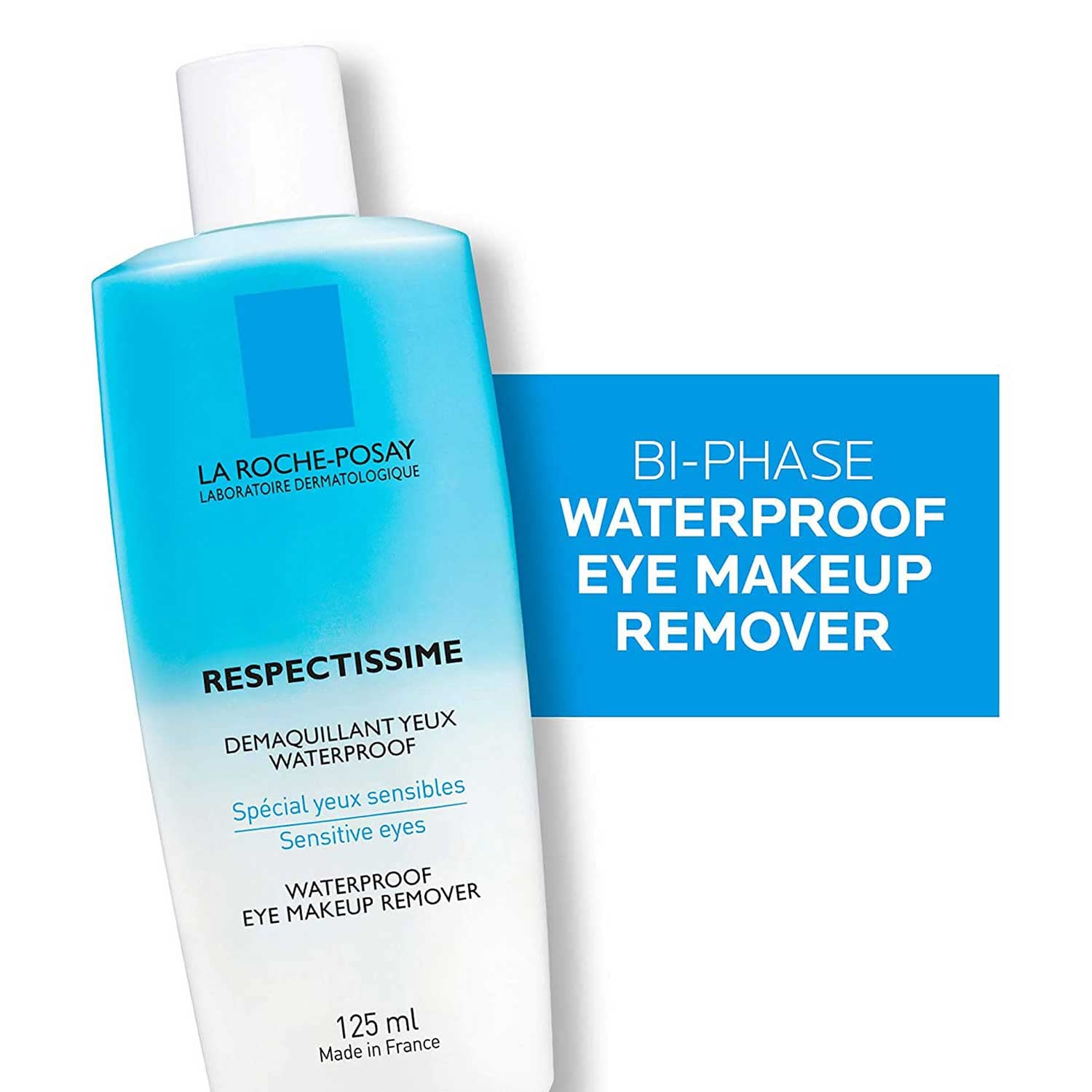 La Roche-Posay Respectissime Waterproof Eye Makeup Remover, Won't Irritate Sensitive Skin-Fragrance Free, 4.2 Fl Oz (Pack of 1)