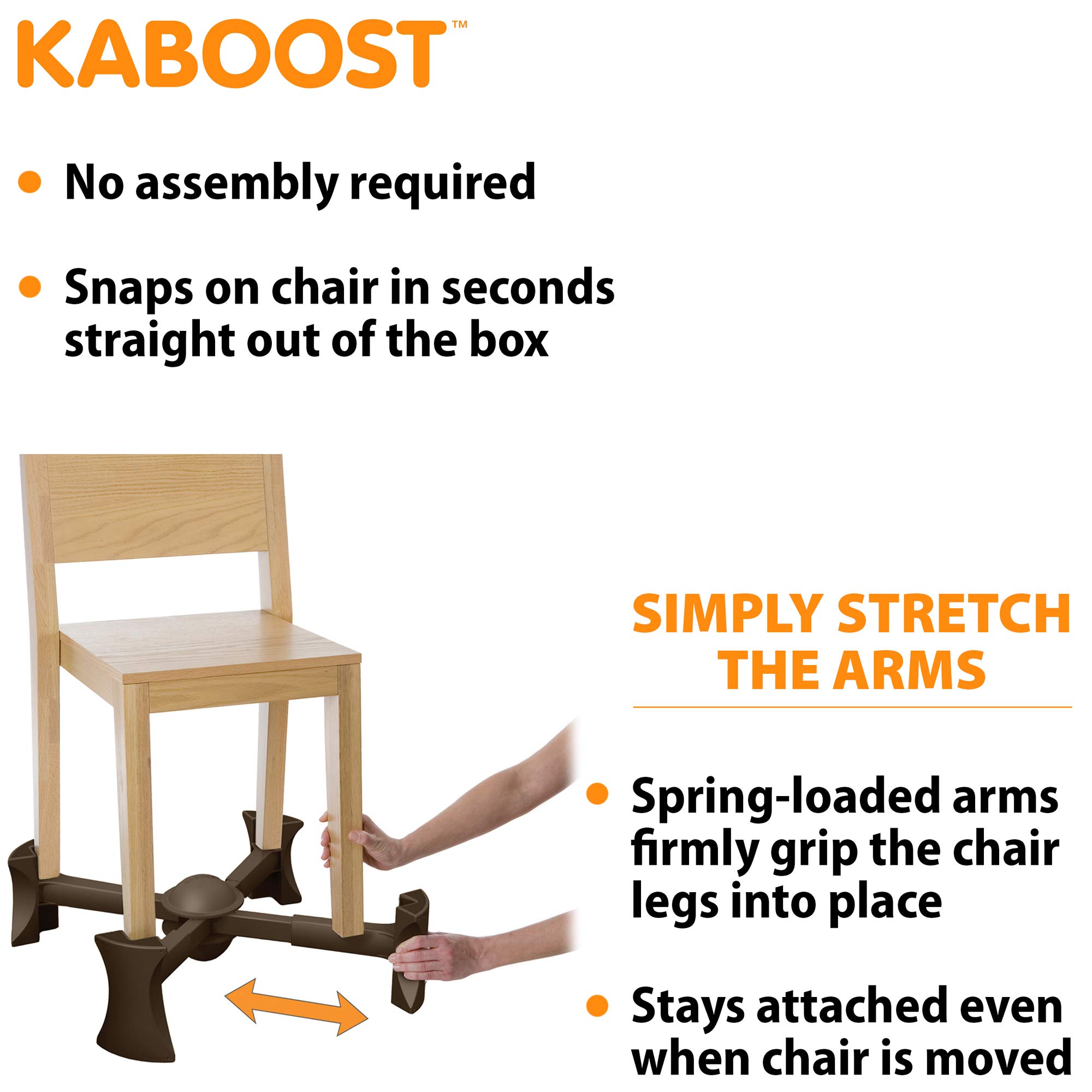 KABOOST Booster Seat for Dining Table, Chocolate - Goes Under The Chair - Portable Chair Booster for Toddlers and Grown Ups