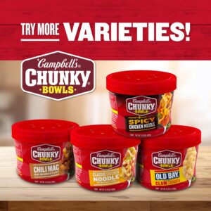 Campbell's Chunky Soup, Classic Chicken Noodle Soup, 15.25 oz Microwavable Bowl (Case of 8)