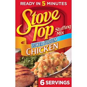 stove top low sodium stuffing mix for chicken with 25% less sodium (6 oz box)