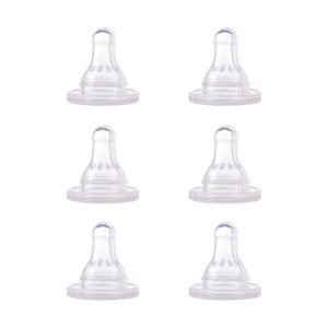 NUK First Essentials Replacement Baby Bottle Nipples, 6 Pack