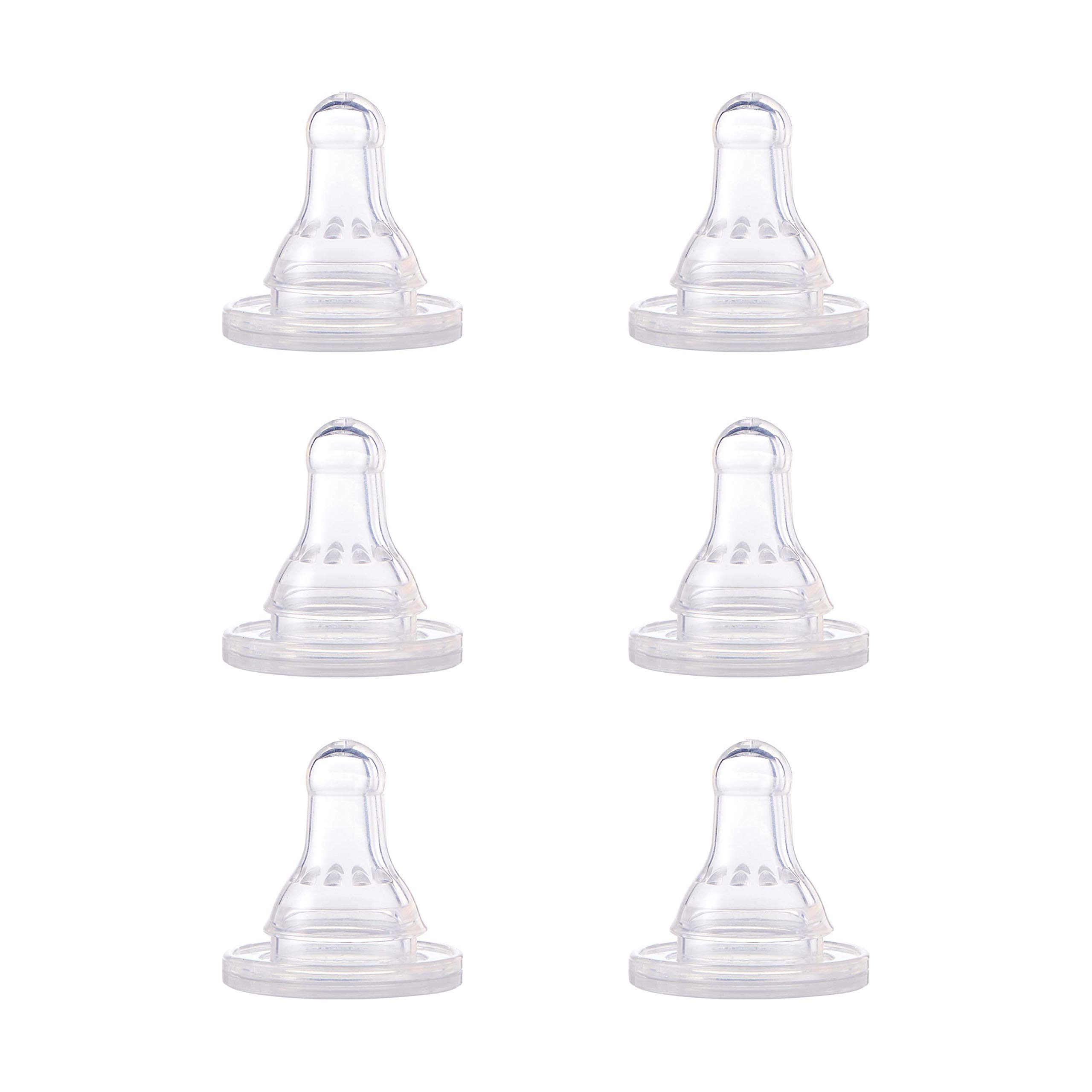 NUK First Essentials Replacement Baby Bottle Nipples, 6 Pack