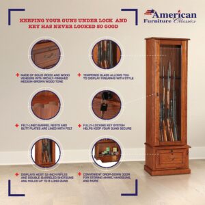 American Furniture Classics Model Wood Gun Display Cabinet, Brown