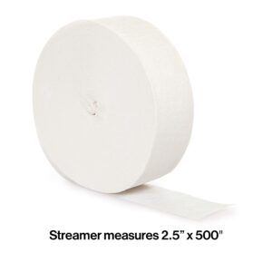 Creative Converting Touch of Color Crepe Paper Streamer Roll, 81-Feet, White
