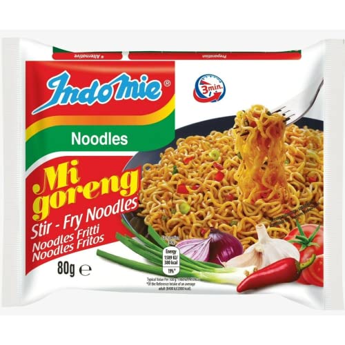 Indomie Mi Goreng Instant Stir Fry Noodles, Halal Certified, Original Flavor, 10 Count (Pack of 1)