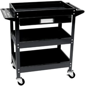 performance tool w54006 23-inch x 16-inch 3 shelf utility cart with drawer