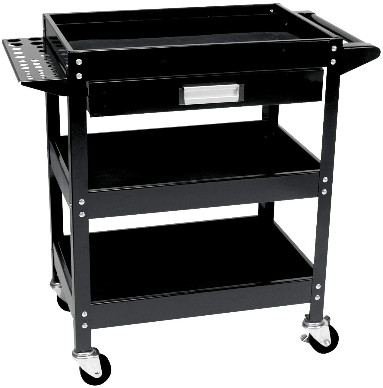 Performance Tool W54006 23-Inch x 16-Inch 3 Shelf Utility Cart with Drawer