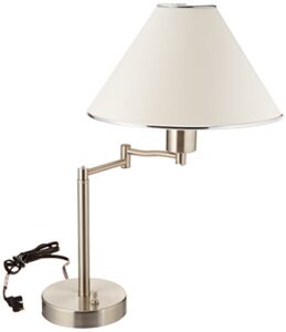 boston harbor tl-tb-8008-3l swing arm adjustable desk lamp, 60 w, a19, 27.05, satin nickel