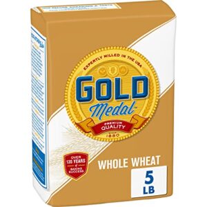 gold medal premium quality all natural whole wheat flour for baking, 5 lb