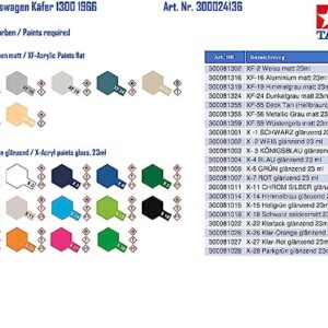 Tamiya 24136 1/24 Volkswagen 1300 Beetle 1966 Plastic Model Kit