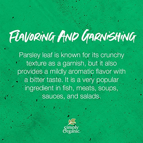 Simply Organic Parsley Flakes, 0.26-Ounce Jar, Fresh, Green-Leafy Taste, Vibrant Color Italian Parsley, Kosher, Organic