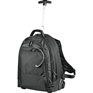 navigator deluxe 17" laptop computer extendable rolling wheel backpack, black