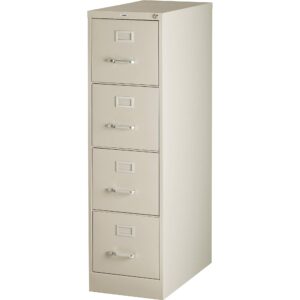 lorell llr60193 4-drawer vertical file with lock, 15" x 26-1/2" x 52", putty