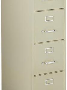 Lorell 4-Drawer Vertical File with Lock, 15 by 25 by 52-Inch, Putty