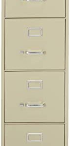 Lorell 4-Drawer Vertical File with Lock, 15 by 25 by 52-Inch, Putty