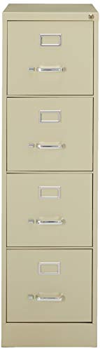 Lorell 4-Drawer Vertical File with Lock, 15 by 25 by 52-Inch, Putty