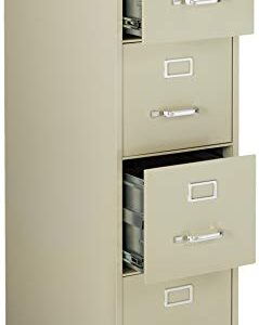 Lorell 4-Drawer Vertical File with Lock, 15 by 25 by 52-Inch, Putty