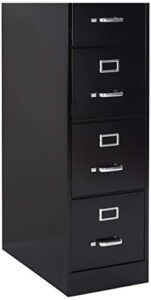 lorell llr60191 4-drawer vertical file with lock, 15" x 26-1/2" x 52", black