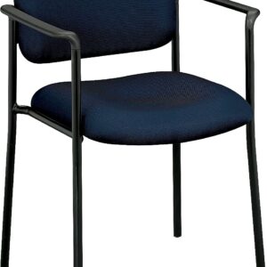 Basyx VL616VA90 VL616 Series Stacking Guest Chair with Arms, Navy Fabric