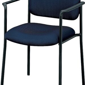 Basyx VL616VA90 VL616 Series Stacking Guest Chair with Arms, Navy Fabric