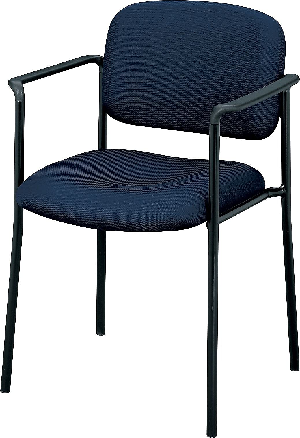 Basyx VL616VA90 VL616 Series Stacking Guest Chair with Arms, Navy Fabric